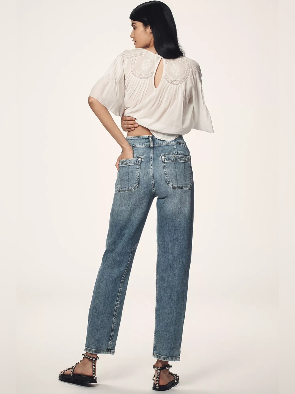 Anthropologie Wanderer Mid-Rise Relaxed Jeans by Pilcro - Picture 2 of 5